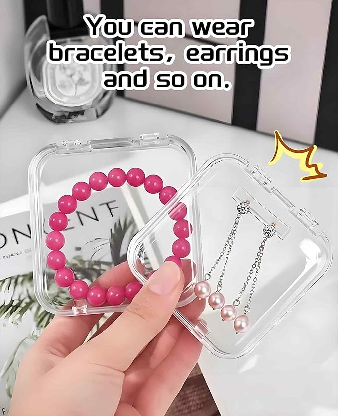 18PCS Press on Nail Cases, Artificial False Nail Storage Box Container with 60 PCS Adhesive Double
