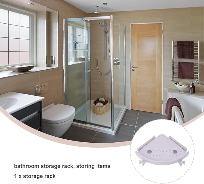 Sturdy Triangle Rack Wall Mounted Corner Shelf for Bathroom and Kitchen Plastic Storage Organizer with Draining Design Easy to Install Multi-purpose Holder for Facial Cream Soap
