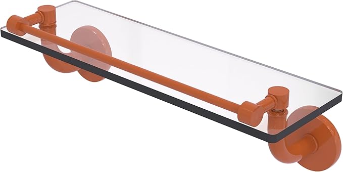 Allied Brass RM-1-16-GAL-ASP Remi Collection 16 Inch Glass Vanity Shelf with Gallery Rail, Autumn Sparkle