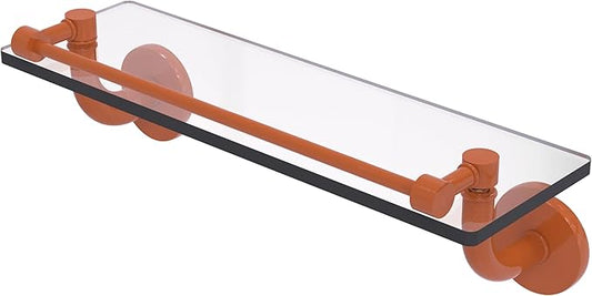 Allied Brass RM-1-16-GAL-ASP Remi Collection 16 Inch Glass Vanity Shelf with Gallery Rail, Autumn Sparkle