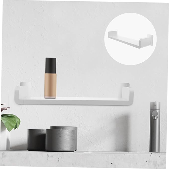 DOITOOL 1pc Wall-Mounted Storage Rack Punch U-Shaped Bathroom Shelf for Shampoo and Spices Heavy Duty Holder for Bathroom and Kitchen Organization