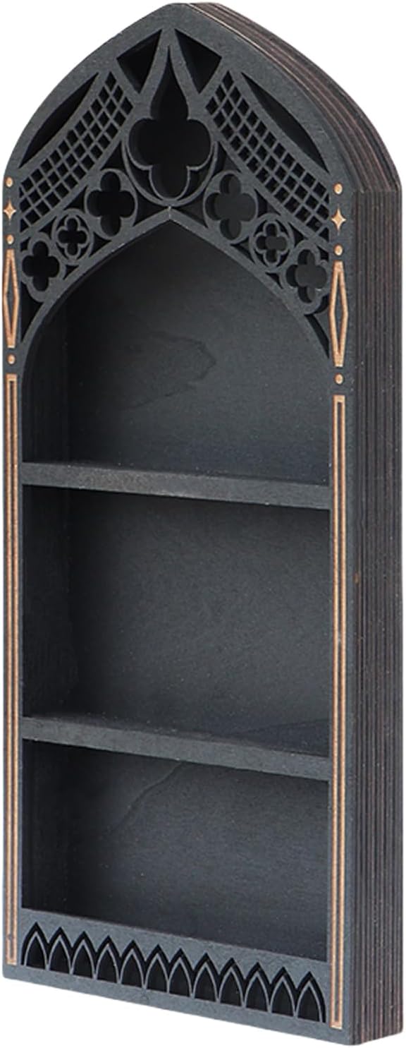 Wooden Multi Tiers Shelf Wall Mount Stand Elegant Window for Rock and Stones Shelf Display Stand