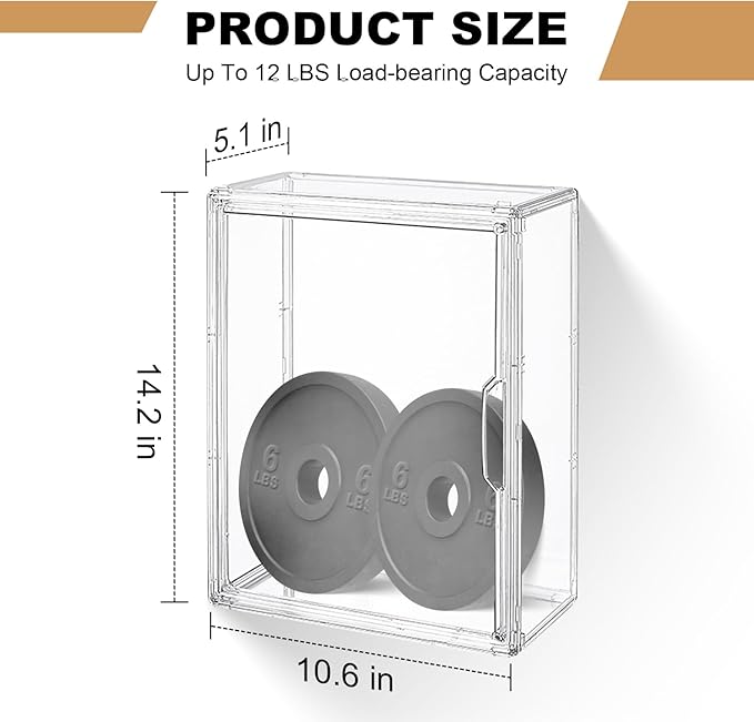 Wall Mount Adhesive Medicine Cabinet,Waterproof Small Bathroom Wall Cabinet with Detachable Partitions,Self Adhesive Farmhouse Storage Cabinet for Smooth Wall Surface and Countertop - Clear