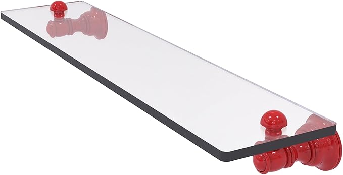 Allied Brass CL-1-22-FER Carolina Collection 22 Inch Glass Shelf, Fire Engine Red