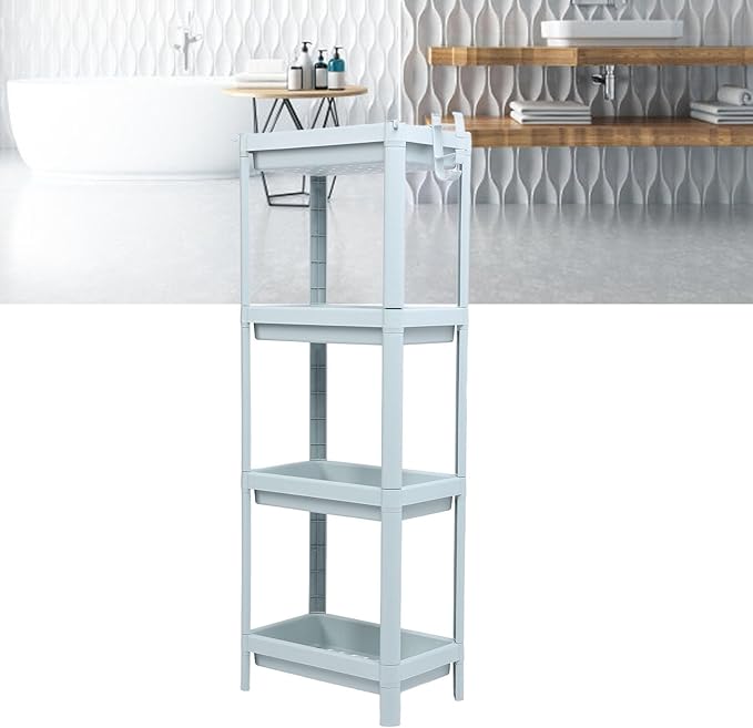 Bathroom Floor Shelf, Bathroom Storage, Open Shelf, Freestanding Corner Shelves, Shelves, Storage Shelves, Nordic (4 Tiers)