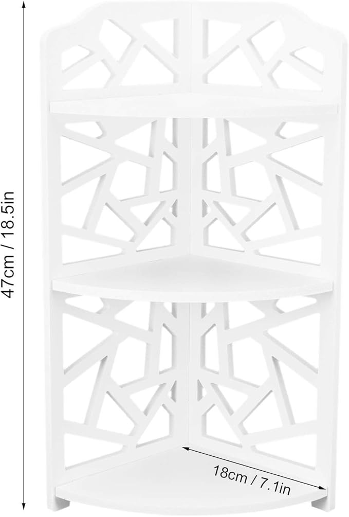 Bathroom Corner Shelf Stand, 3 Tier Small Corner Shelves Bathroom Standing Shelf Display Rack for Small Space Kitchen Living Room Bedroom Office Organizer