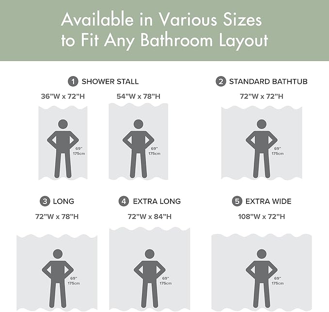 Madison Park Shower Curtain Spa Waffle Weave Extra Long Shower Curtain for Bathroom 3M Scotchgard Moisture Management, Spa Quality Modern Shower Curtains for Bathroom, Extra Long 72"x84" Sage Green