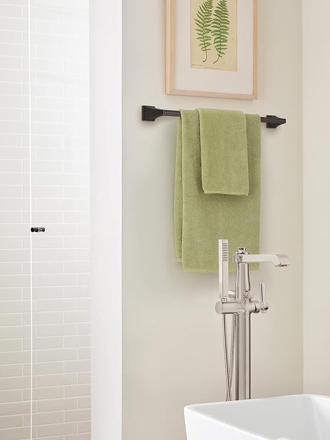 Amerock BH36024ORB | Oil Rubbed Bronze Towel Bar | 24 in (610 mm) Towel Rack | Mulholland | Bathroom Towel Holder | Bathroom Hardware | Bath Accessories