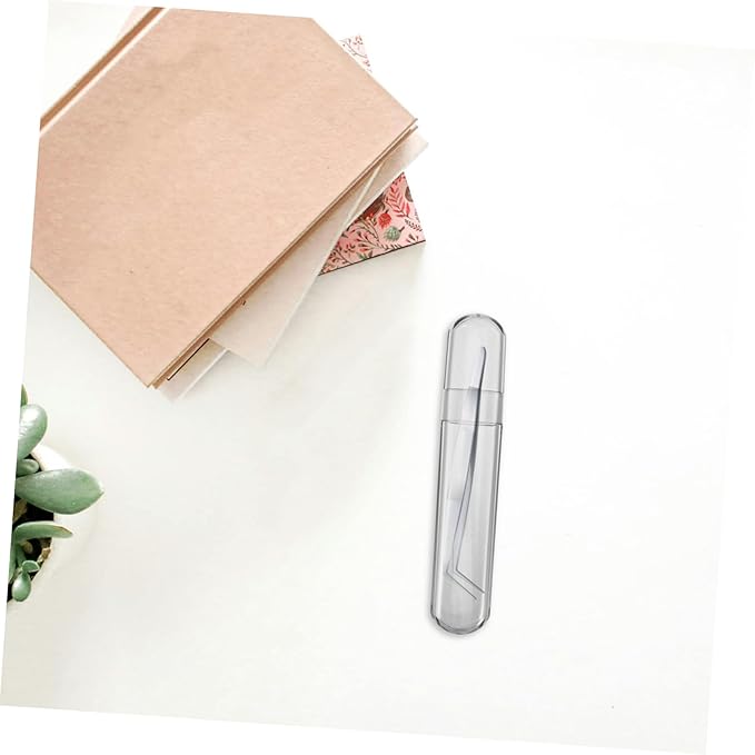 Clear Plastic Tube Storage Case for Eyelash Tweezers Craft Organizers Portable Transparent Vial Container for Makeup Manicure Accessories Sleek Versatile Design