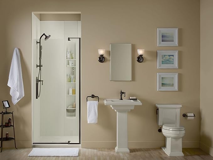 Kohler CB-CLC1526FS Frameless Bathroom Mirror Medicine Cabinet, Single Door, Rectangular Beveled Edge Frame, Bathroom Cabinet Mirror, Adjustable Shelves, 15 in. W x 26 in. H