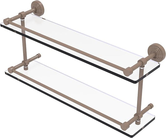 Allied Brass Waverly Place Double Glass Shelf with Secure Gallery Rail