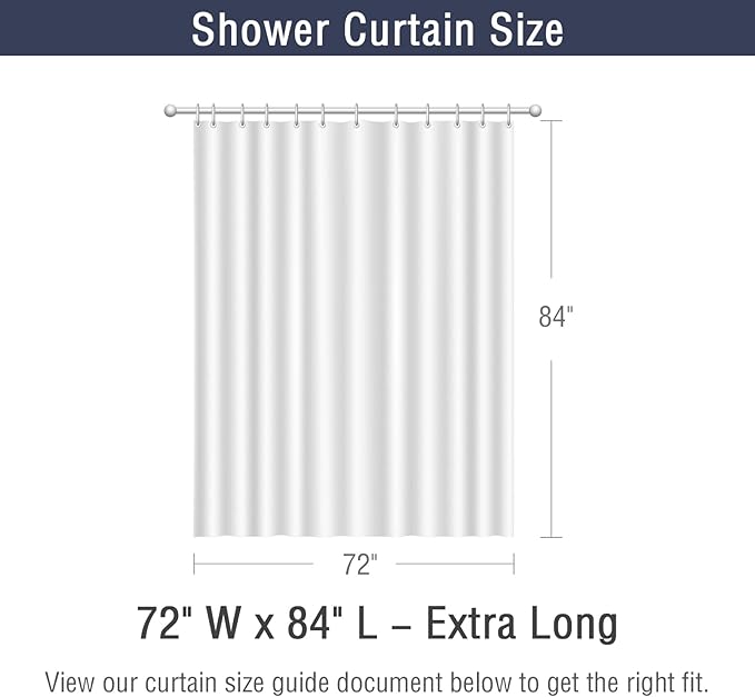 Gibelle Extra Long Shower Curtain 72 x 84, Tall Blue Ombre Shower Curtain for Bathroom, Waffle Weave Fabric Shower Curtain Set with Hooks, Water Repellent, Machine Washable