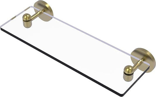 Allied Brass TA-1/16-SBR Tango Collection 16 Inch Glass Vanity Beveled Edges Shelf, Satin Brass