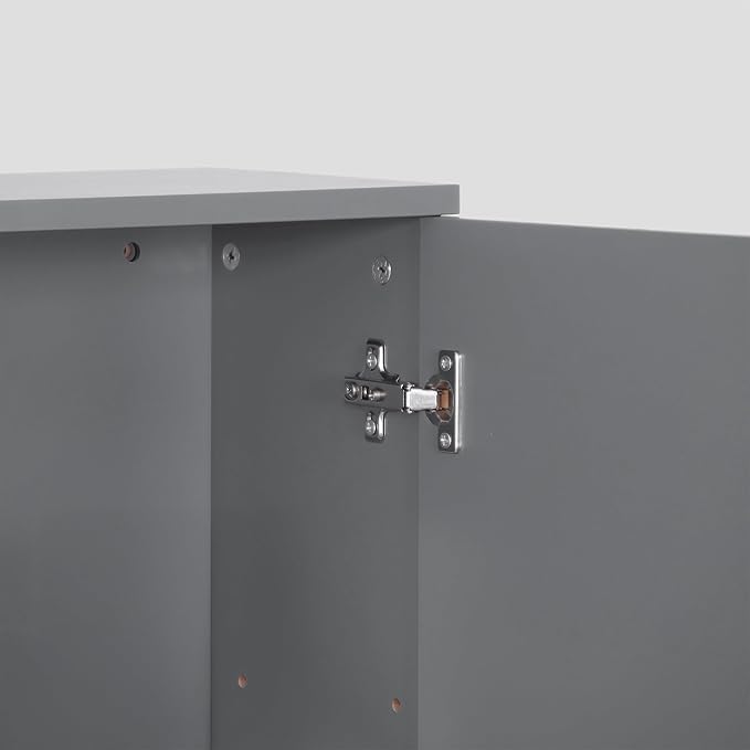 Relaxdays bathroom wall cabinet, 2 shelves, HWD: 62 x 30 x 21 cm, adjustable shelf, narrow design, MDF, grey-blue, 100% Fibreboard
