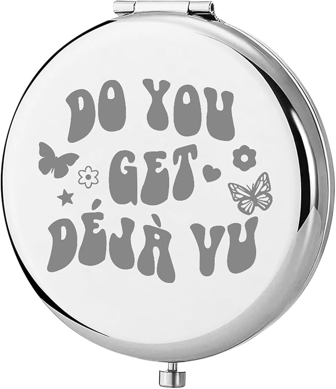 KEYCHIN Music Album Pocket Mirror Singer Fans Gifts Do You Get Deja Vu Music Song Lyrics Compact Makeup Mirror for Women Girls Teenagers (Deja Vu -S)