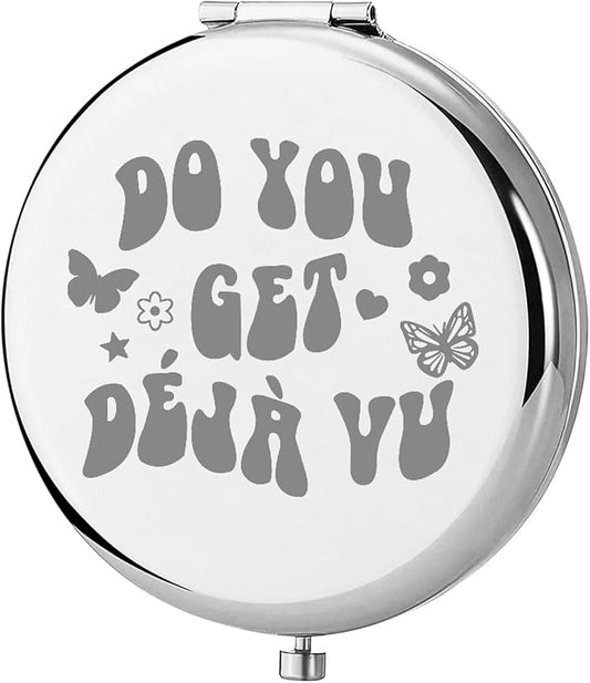 KEYCHIN Music Album Pocket Mirror Singer Fans Gifts Do You Get Deja Vu Music Song Lyrics Compact Makeup Mirror for Women Girls Teenagers (Deja Vu -S)