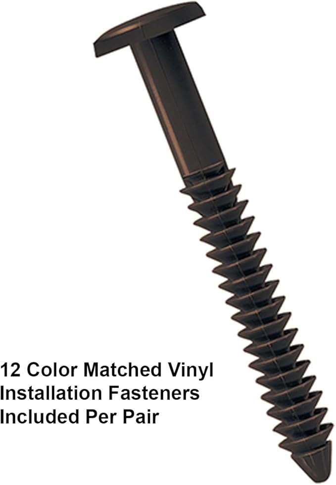 Exterior Solutions Standard Louver Exterior Vinyl Shutter, Sienna Brown (Pair), 15 Inch x 59 Inch