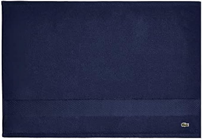 Lacoste Heritage 100% Supima Cotton Tub Mat, Navy, 21" x 31" – Highly Absorbent & Quick Drying, Premium Super Soft Bath Towel, Bathroom Essential, Gift for All Occasions, Machine Washable