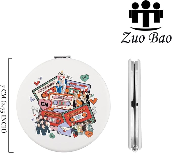 Zuo Bao K-POP Music Travel Makeup Mirror Kpop Album Lover Mirror South Korea Star Team Fans Gift (FEV)