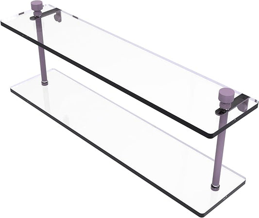 Allied Brass FT-2/22-LVN Foxtrot Collection 22 Inch Two Tiered Glass Shelf, Lavender