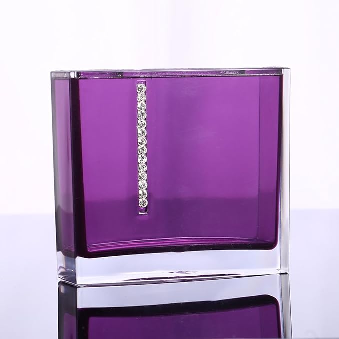 Bathroom Accessory Set,5 Pcs/Set Acrylic Brush Holder/Emulsion Bottle/Soap Dish/Gargle Cup for Home Hotel (Purple)