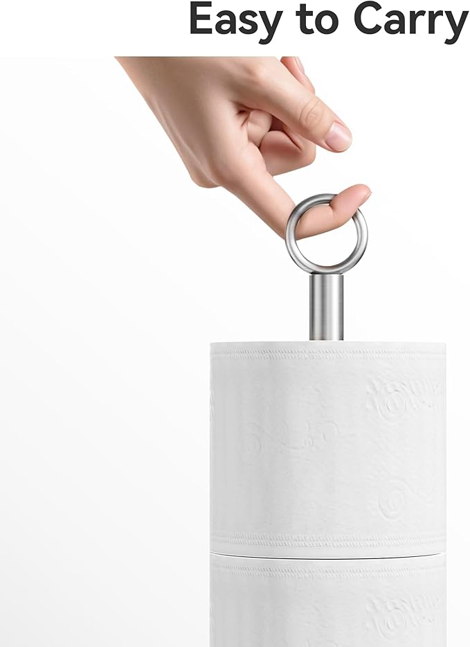 Toilet Paper Holder Stand - with Reserve Function, Free-Standing Toilet Paper Storage Holder, Stainless Steel