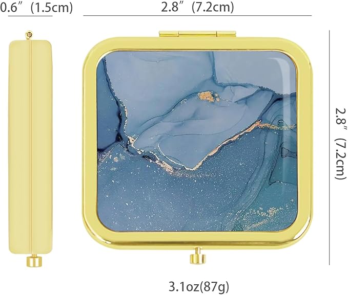 Pocket Mirror for Women Small Travel Mirror Magnifying Purse Mirror Compact Unique Gift for Girls Gold