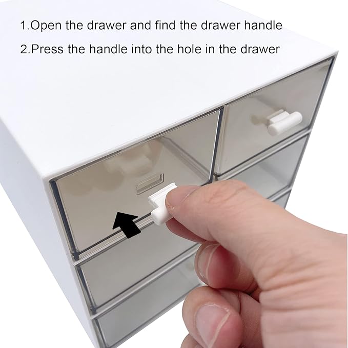 Makeup Organizer, Desk Organizer with 4 Drawers, Sundries Storage，Vanity Organizer, Cosmetic Storage Organizer, Desk Storage Box, Bathroom Counter or Dresser, White QBH-4CT-1