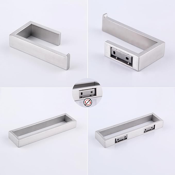 GERZWY Contemporary Stainless Steel Wall Mounted 2-Piece Bathroom Hardware Set - Towel Rings Toilet Paper Holder, Brushed Finish HG1708-2LS
