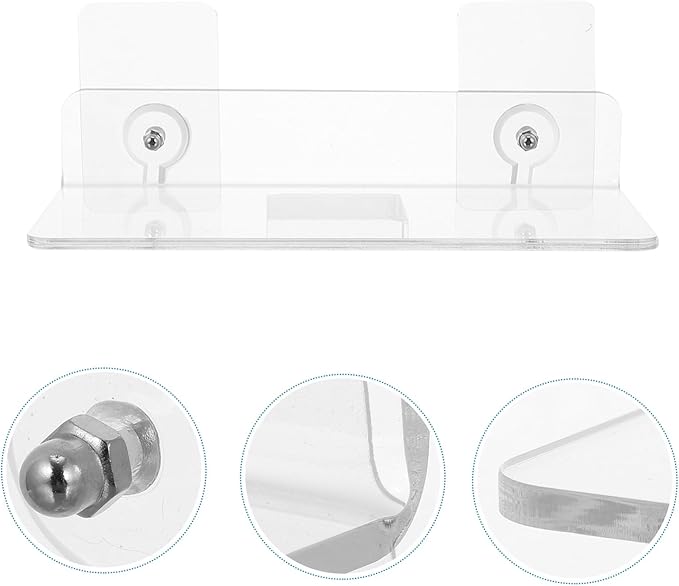 ORFOFE 2pcs Wall Mounted Storage Rack Acrylic Bathroom Shelf Organizer Multi-Functional Holder for Kitchen Bathroom and Home Use Easy to Install No Drilling Required Minimalist Design