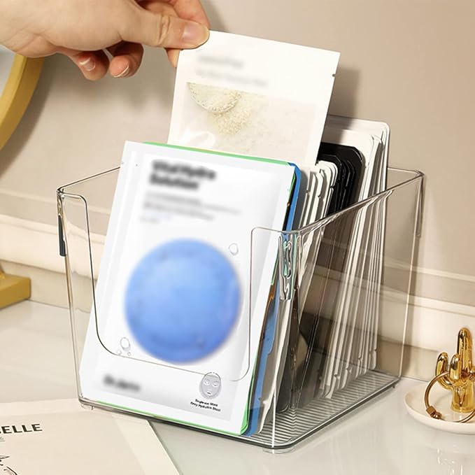2 Pcs Acrylic Makeup Mask Paper Storage Box, 6.2x6.2x5.7 In Cover Desktop Cosmetics Debris Cotton Pad, Swabs, Sanitary Napkin Organizer, Transparent Dustproof Finishing Container