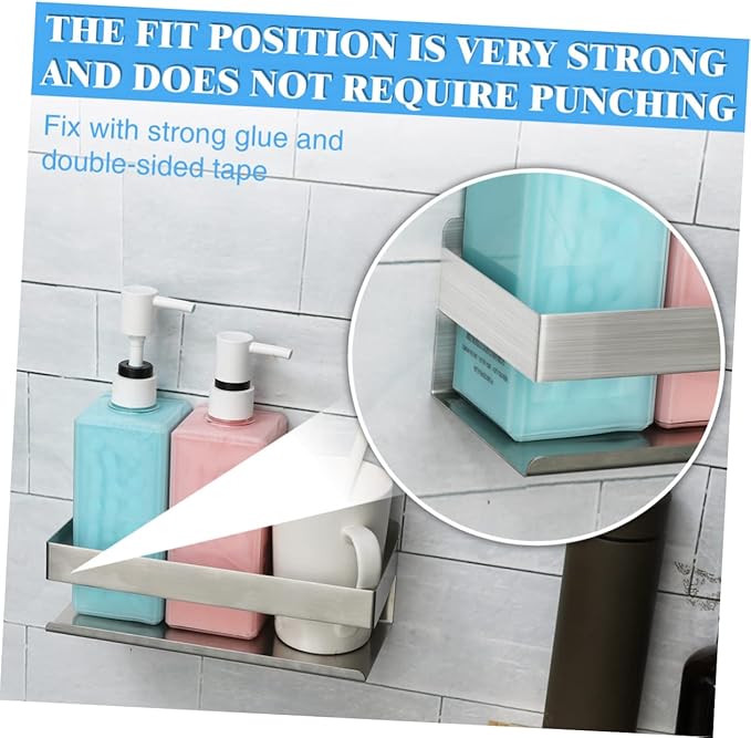 Garneck Toilet Shelf Easy to Clean Metal Wall Rack Kitchen Storage Rack Bathroom Decor