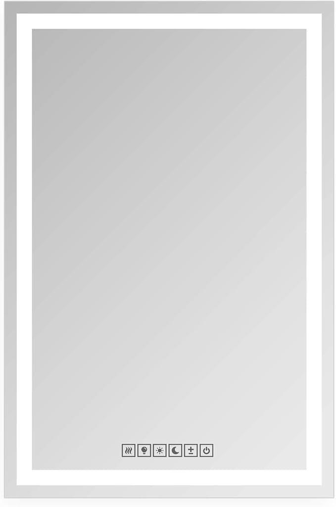 30x60 Inch Rectangular LED Bathroom Mirror with Lights Front and Backlit, 3 Color Modes, Touch Dimmer, Anti-Fog - Wall Mounted Vanity Mirror for Bathroom, Bedroom - Fab Glass and Mirror