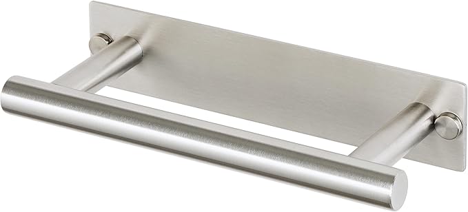 Alise Adhesive Towel Bar Brushed Nickel,Towel Racks for Bathroom Wall Mounted,Bathroom Towel Rack SUS304 Stainless Steel,Towel Holder for Bathroom Hardware Decoration,Sticky or Screw-Mounted,8 Inch