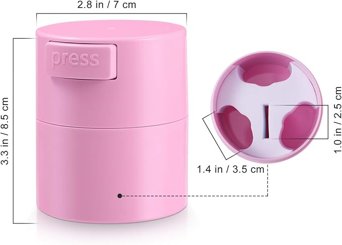 Storage Container Organizer for Sealed Case with Pressing Bottle Mouth Lightweight and Compact Design Pink