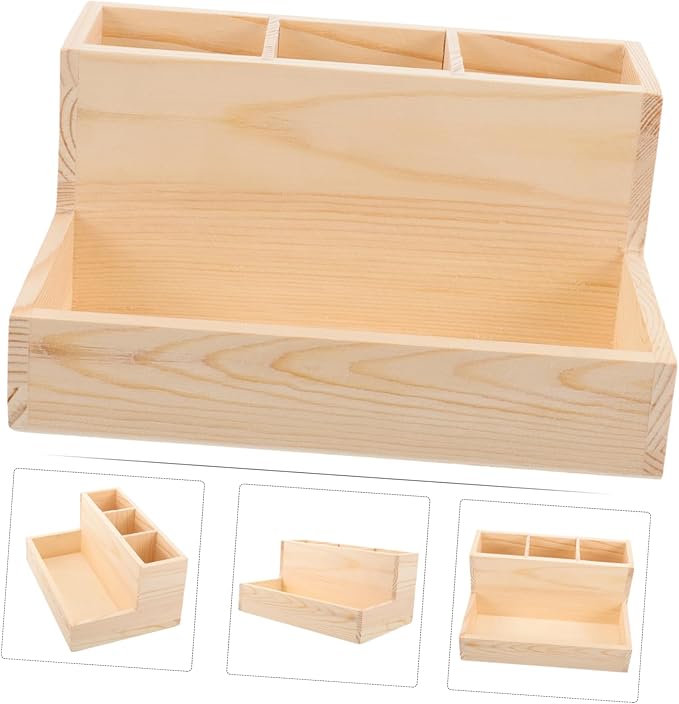 Wooden Makeup Organizer Small Makeup Storage Brush Holder Nail Polish Organizer Box