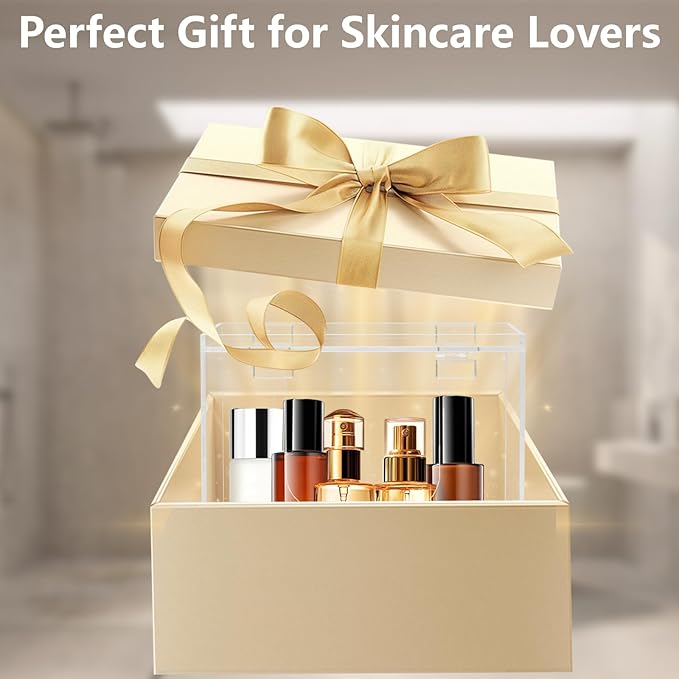 Disposable Face Towel Holder Box, Acrylic Storage Box for Face Towels XL, Makeup Organizer with Lid, Clear Acrylic Face Towel Holder for Bathroom, Vanity Makeup