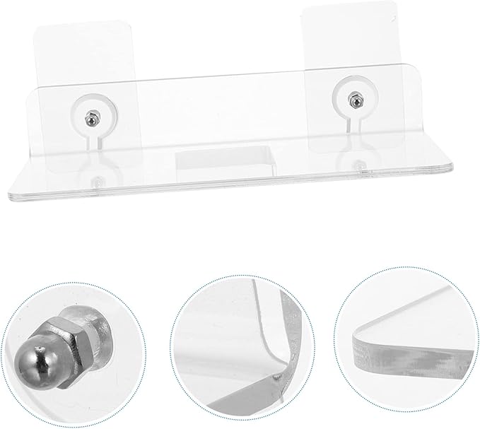 2Pcs Wall Mounted Storage Rack Durable Acrylic Bathroom Shelf Punch Design for Easy Installation for Organizing Toiletries and Accessories Bathroom Kitchen