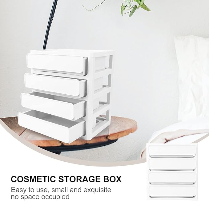 1pc Desktop Storage Organizer Storage Box Drawer Multi-functional Cabinet for Makeup Cosmetics and Office Supplies Sturdy and Scratch-resistant Design