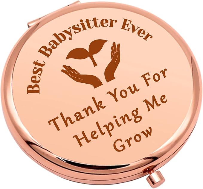 Mwphuy Babysitter Appreciation Gifts Babysitters Gifts for Women Compact Mirror Thank You Present for Babysitter Nanny Present from Kids Folding Makeup Mirror Christmas Mothers Day Birthday