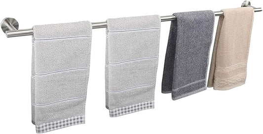 TocTen Bath Towel Bar - Thicken SUS304 Stainless Steel Bathroom Towel Holder, Towel Rod for Bathroom Heavy Duty Wall Mounted Towel Rack Hanger (33IN, Brushed Nickel)