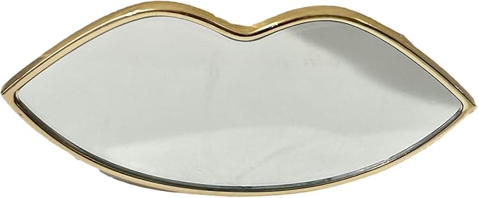 Yves Saint Laurent Small RED KISS Lips Beauty YSL Mirror Compact Makeup Fashion Mirror (4" L x 2" H) - 9478