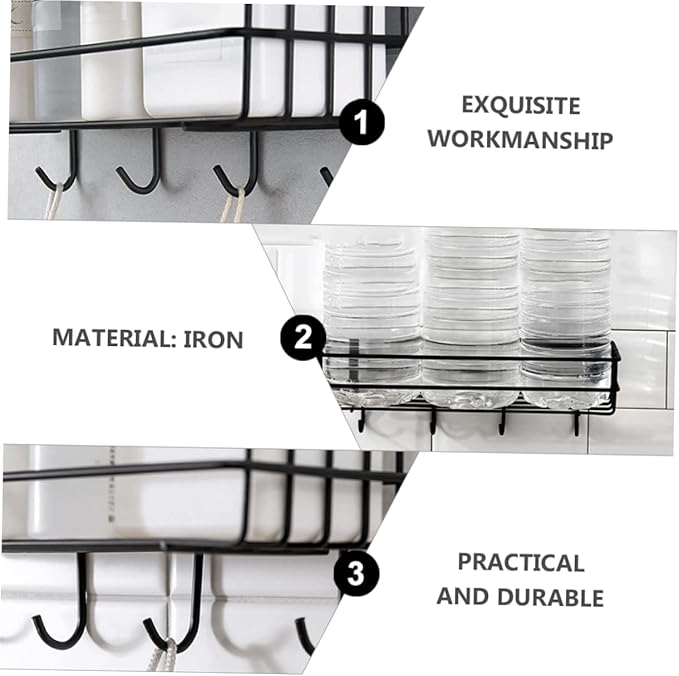 Luxshiny 2pcs Bathroom Shelves Organizer over The Door Organizer Storage Rack Hooks Wall Hanging Shelf