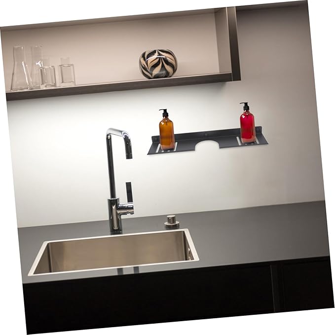 Hemobllo Over Sink Bathroom Shelf No Drill Wall-Mounted Organizer for Easy Access to Toiletries Construction for Bathroom and Kitchen Use Space-Saving Design