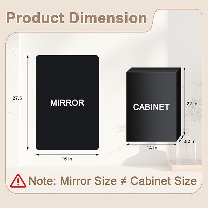 16x27.5 Medicine Cabinet with Mirror, Fully Assembled Recessed or Wall-Mounted Bathroom Mirrored Cabinet with Adjustable Storage Shelves for Vanity, Metal, Black