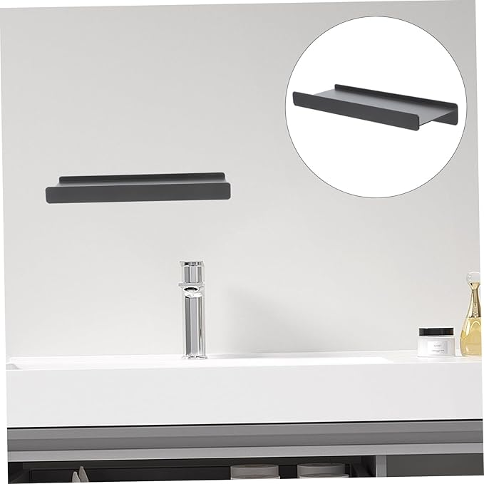 PRETYZOOM Bathroom Shelf Lip Space-Saving Wall Storage for Makeup and Grooming Essentials Modern Design for Bedroom Living Room and Kitchen Use