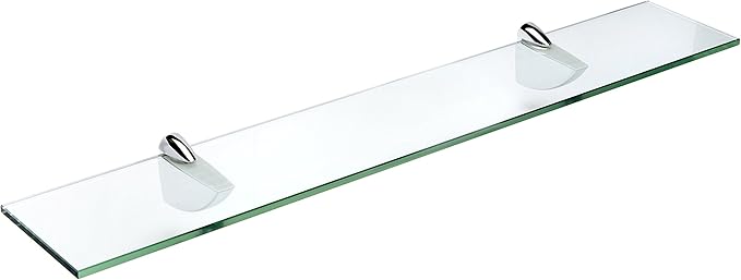 Spancraft Glass O-6x12-Chrome Oriole Glass Shelf, Chrome, 6" x 12"