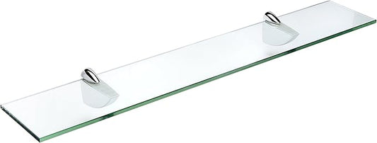 Spancraft Glass O-4.75x33-Chrome Oriole Glass Shelf, Chrome, 4.75" x 33"