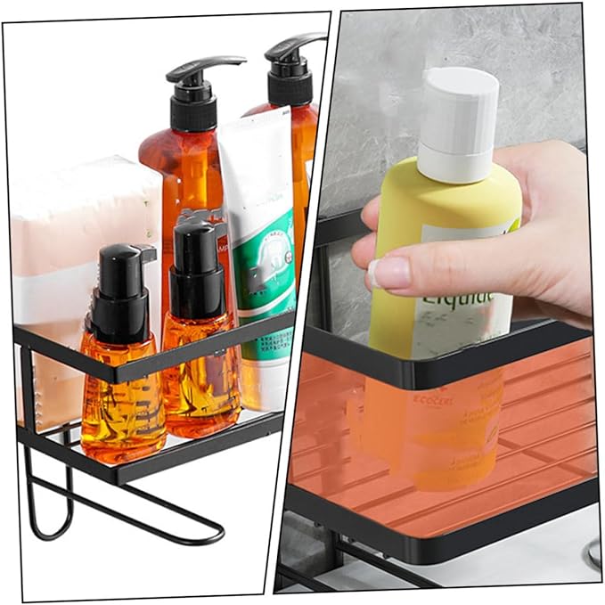 BESTOYARD 1 Set Bathroom Toilet Tank Storage Rack Elegant Over Toilet Shelf for Organizing Sundries Simple Design with Nail Fixers Bathroom Storage