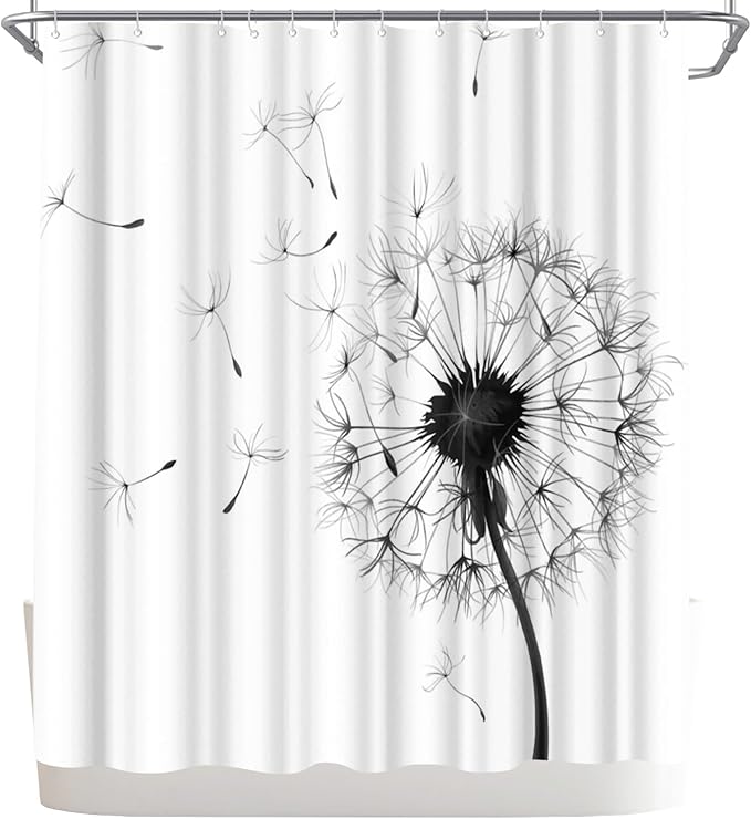 WELMECO Dandelion Shower Curtain Country Shower Curtain 72x72inch Polyester Fabric